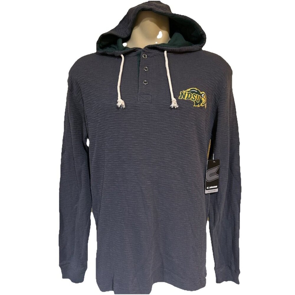 NEW North Dakota State NDSU Bison Colosseum Button Hooded LS Shirt Men's L
